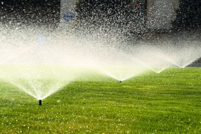Lawn sprinkler system in winter